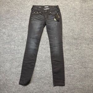 Affliction Denim Jeans Womans 24 RAQUEL Modern V Stones Journey Black Label